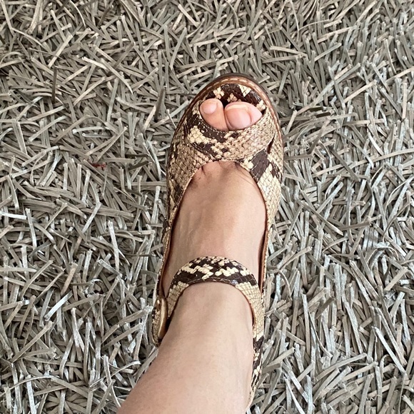 COACH TAMARA SNAKESKIN OPEN TOE SANDALS - Picture 2 of 6